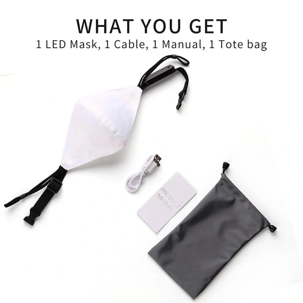 NWT- Teczero LED fiber optic rave face mask